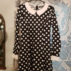 Black and white polka-dot dress